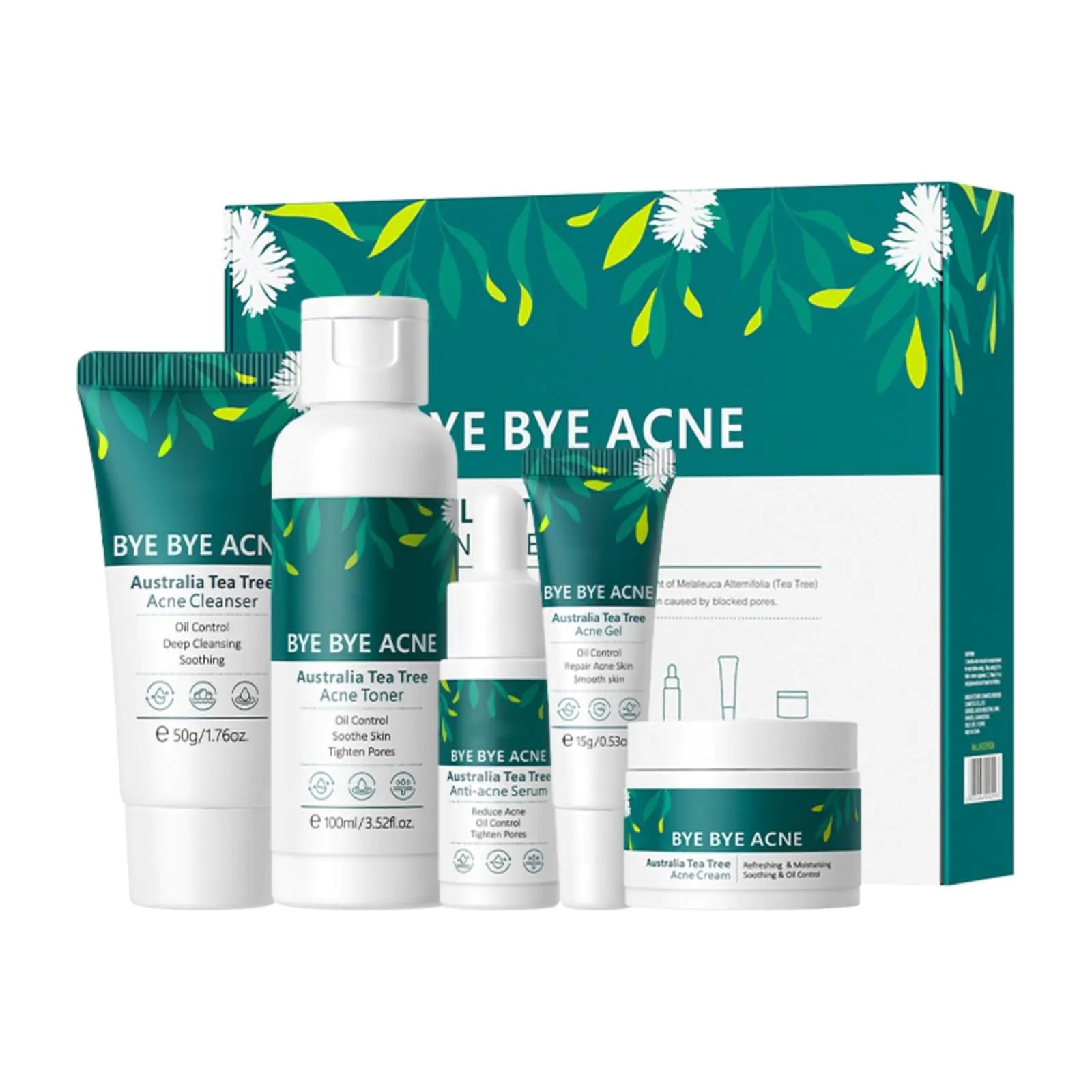 Tea Tree Acne Skincare Set – 6-Piece Facial Kit for Clear Skin